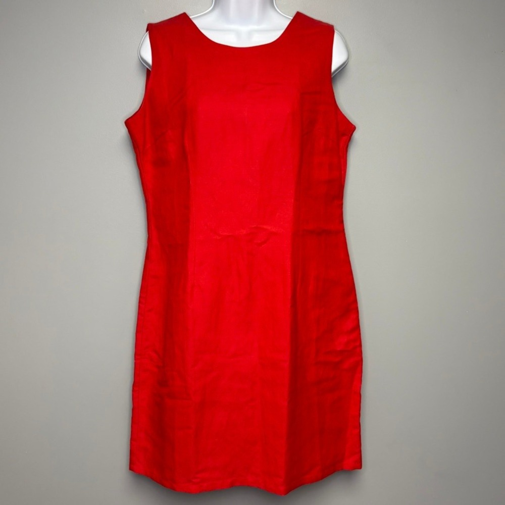 VTG NWT Jennifer Eden Red Retro Old Money Classic Career Midi Shift Dress Sz‎ 12
